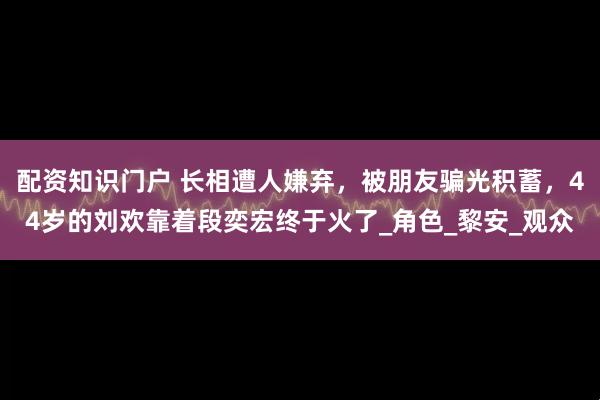 配资知识门户 长相遭人嫌弃，被朋友骗光积蓄，44岁的刘欢靠着段奕宏终于火了_角色_黎安_观众